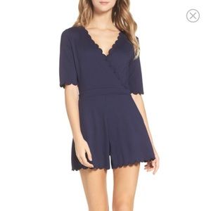 French Connection Navy Scalloped Romper